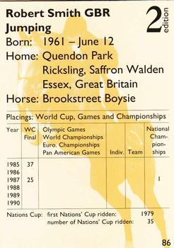1995 Collect-A-Card Equestrian #86 Robert Smith / Brookstreet Boysie Back